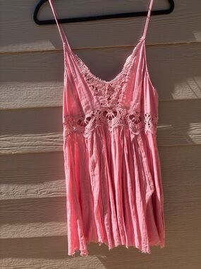 FP One Gauzy Crochet  Mini Sundress
